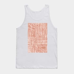 Cream Brown Lines Celestes Studio© Tank Top